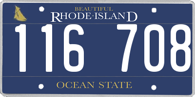 RI license plate 116708