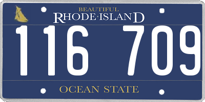 RI license plate 116709