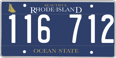 RI license plate 116712