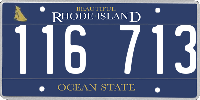 RI license plate 116713