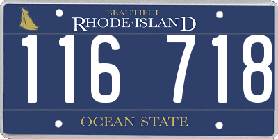 RI license plate 116718
