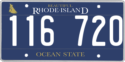 RI license plate 116720