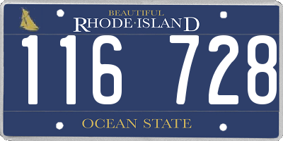 RI license plate 116728