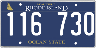 RI license plate 116730
