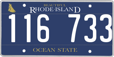 RI license plate 116733