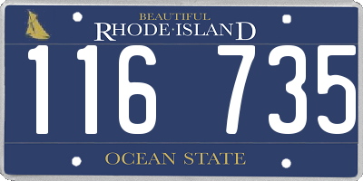RI license plate 116735