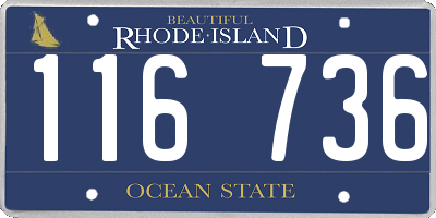 RI license plate 116736