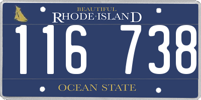 RI license plate 116738