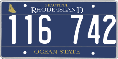 RI license plate 116742