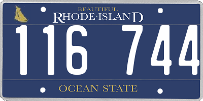 RI license plate 116744