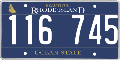 RI license plate 116745