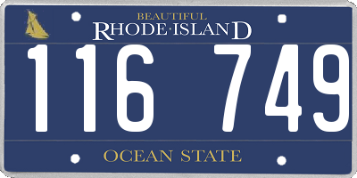 RI license plate 116749