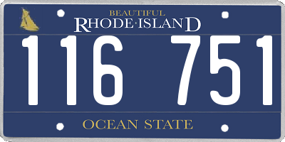 RI license plate 116751