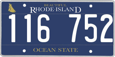 RI license plate 116752