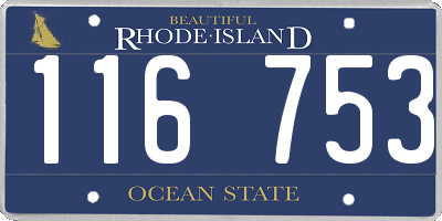 RI license plate 116753