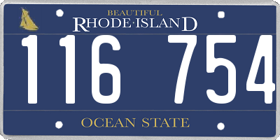 RI license plate 116754