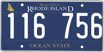 RI license plate 116756