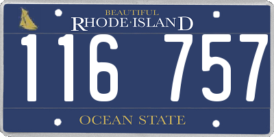 RI license plate 116757