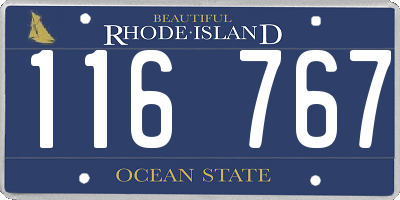 RI license plate 116767