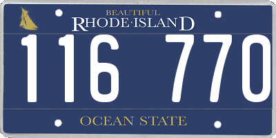 RI license plate 116770