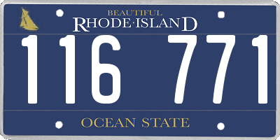 RI license plate 116771