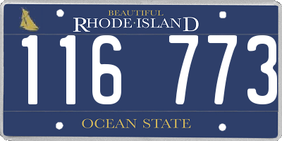 RI license plate 116773