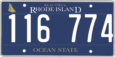 RI license plate 116774