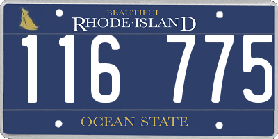 RI license plate 116775