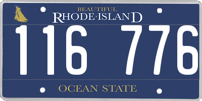 RI license plate 116776
