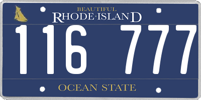 RI license plate 116777