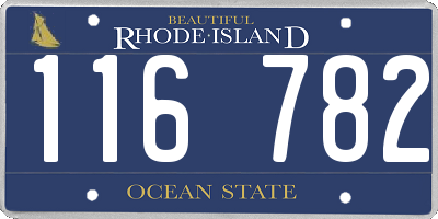 RI license plate 116782
