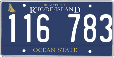 RI license plate 116783
