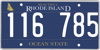 RI license plate 116785