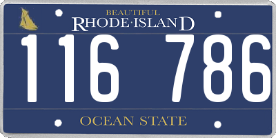 RI license plate 116786
