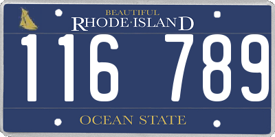 RI license plate 116789