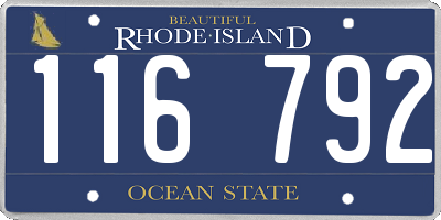 RI license plate 116792