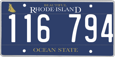 RI license plate 116794