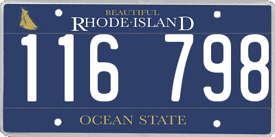 RI license plate 116798
