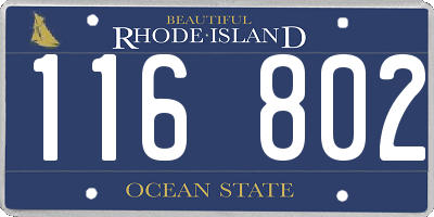 RI license plate 116802