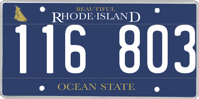 RI license plate 116803
