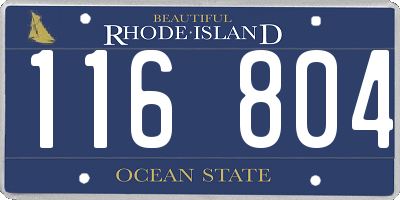 RI license plate 116804