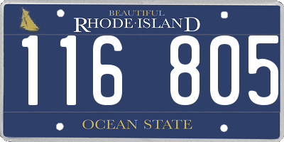 RI license plate 116805