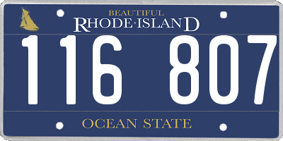 RI license plate 116807