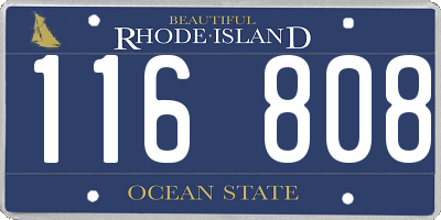 RI license plate 116808