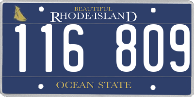 RI license plate 116809
