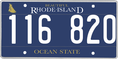RI license plate 116820