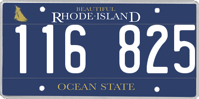 RI license plate 116825