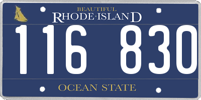 RI license plate 116830