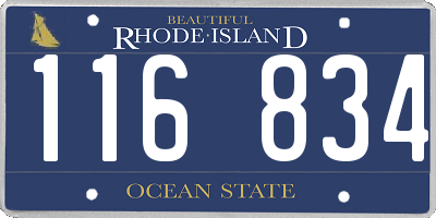 RI license plate 116834