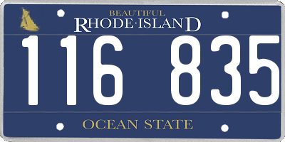 RI license plate 116835